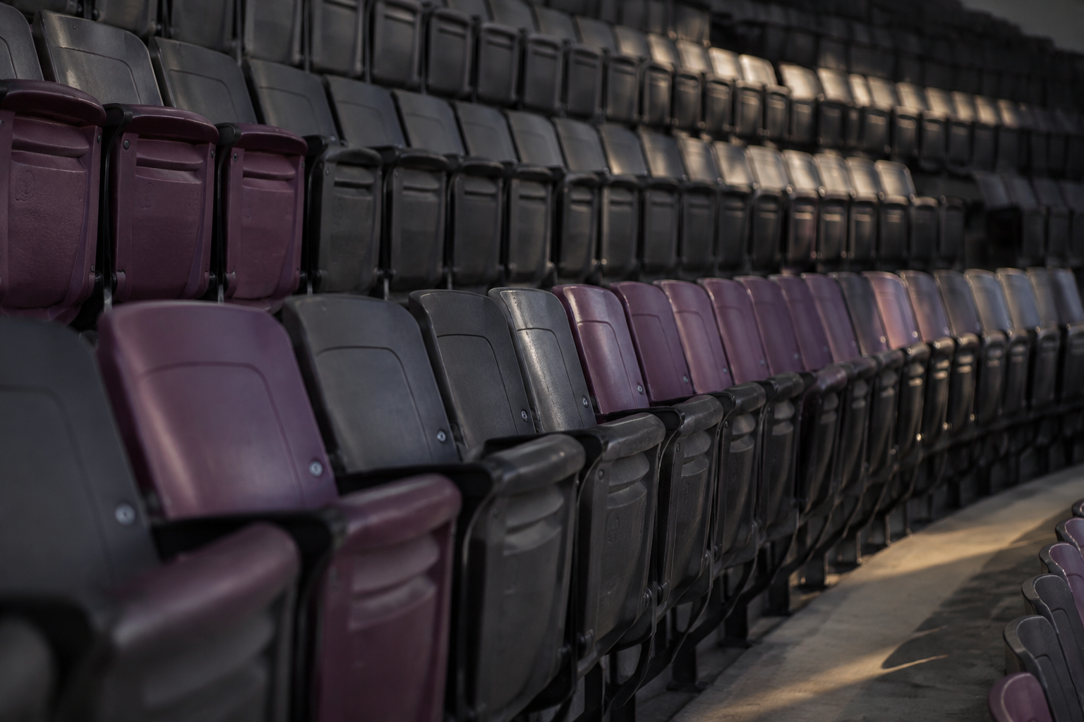 Arena seats waiting for game night